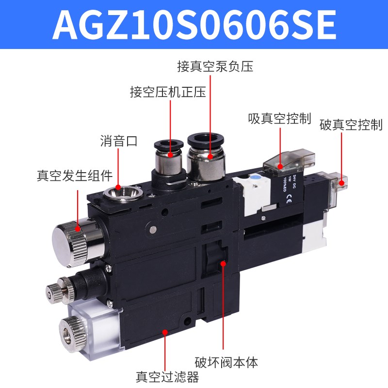 PISCO型真空发生器多级发生器VKAH10S-060606E-B大吸力发生器