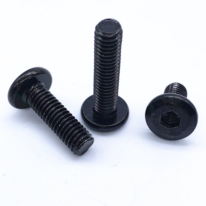 镀黑锌平头倒边内六角螺o圆头螺杆家具黑色螺钉家具螺丝M3M4M5M6M