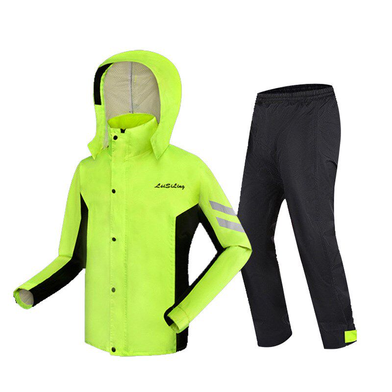 摩托车雨衣套装男防暴雨加厚加大 骑行全身分体单人雨衣雨裤套装