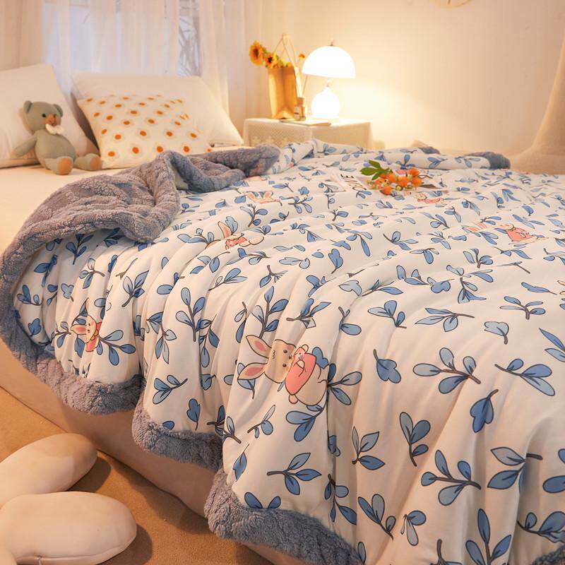 冬季提花绒加厚毛毯儿童盖毯办公室午睡毯子宿舍双人针织棉被子秋