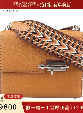 中古9新爱马仕VERROU附编织肩带山羊皮迷你斜挎二手奢侈品包包