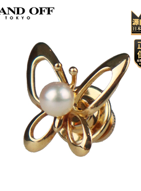 「9.5新」-海水珍珠胸针18K黄金