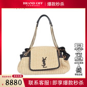 中古9新圣罗兰NOLITA拉菲草小号单肩包二手奢侈品vintage包包