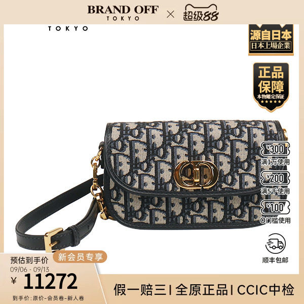 「9.0新」DIOR(迪奥)30 MONTAIGNE AVENUE蓝色帆布斜挎包图片