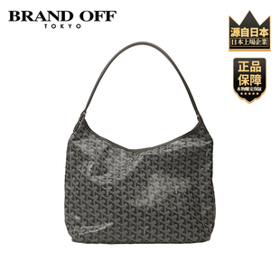 「9.0新」GOYARD(高雅德)BOHEME HOBO四叶草彩绘款灰色帆布单肩包