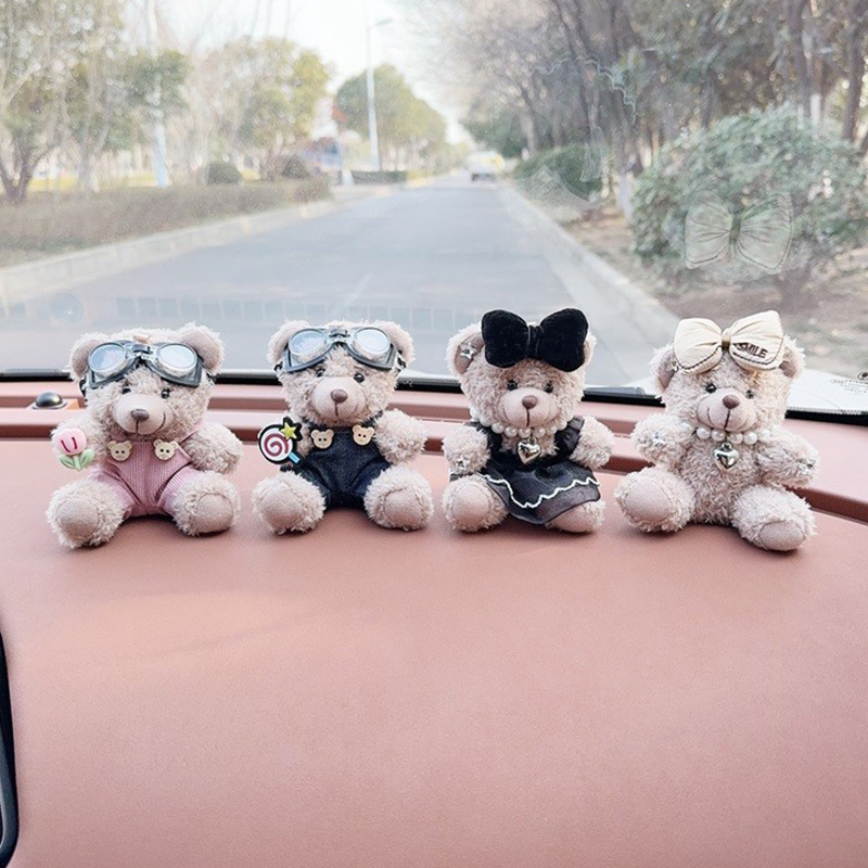 卡通可爱小熊公仔车载摆件汽车内中控台上装饰品网红女生礼物创意