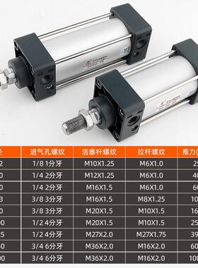 星辰气缸SC32-40-50-80/100/125/200/250/300/450标准大推力无磁