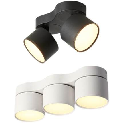 明装led天花灯客厅斗胆灯无主灯商用吸顶式双头三头三色变光筒灯