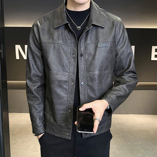 短款 高端皮衣外套男士 潮流休闲美式 春秋季 潮牌机车皮夹克 2025新款
