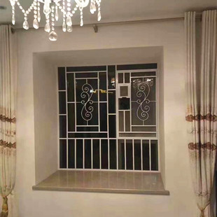 深圳定制三节式 防蚊纱窗防盗窗花铝合金防护栏304金刚网平开纱窗