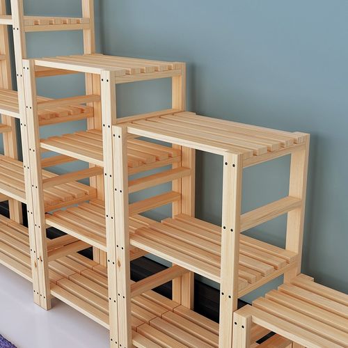 定制木架置物架实木简易书架置物架多层落地储物架收纳架儿童书架