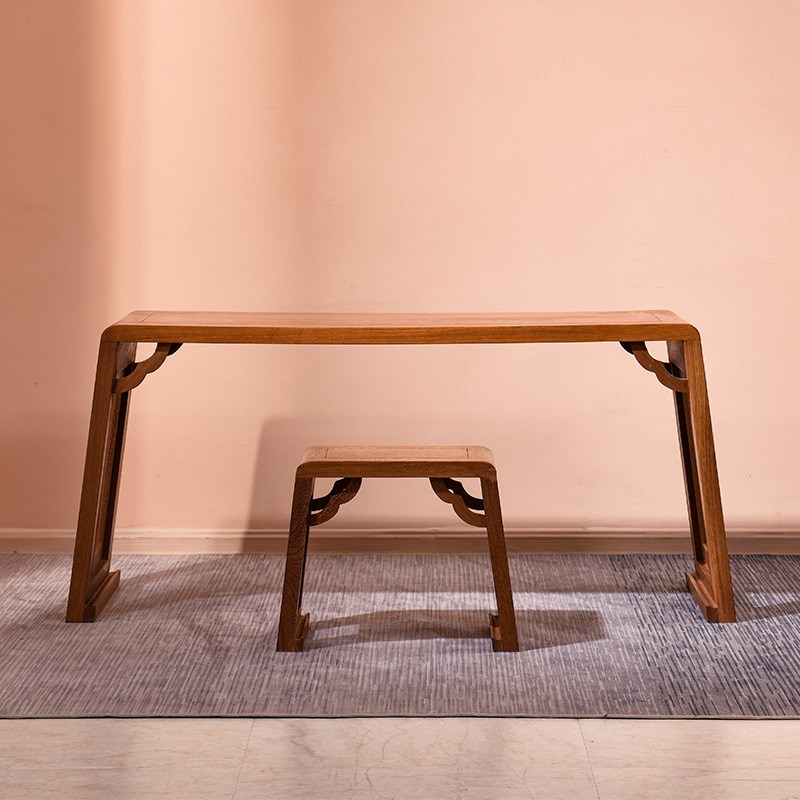 鸡翅木琴桌两件套中式仿古琴台古筝国学书桌实木小画案红木抚琴桌