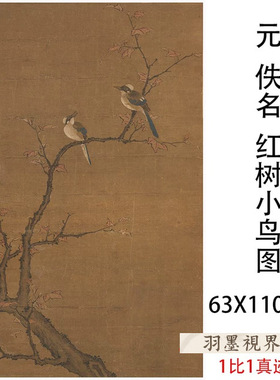 元佚名红树小鸟图古代书画真迹
