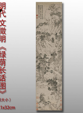 明文徵明绿荫长话图古代山水国画