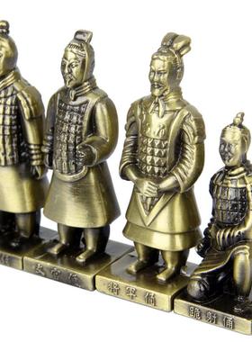 朴器 合金兵马俑五件套摆件西安铜车马俑秦兵马俑摆件工艺品礼品