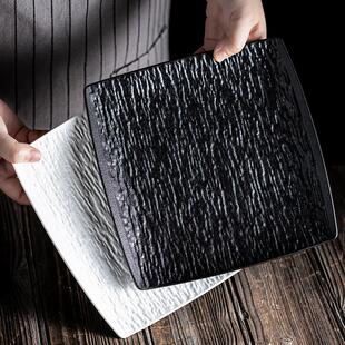 大号正方盘西餐平盘牛排盘羊排椒盐排骨装肉盘子陶瓷盘商用备菜盘