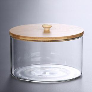 河器日式禅意玻璃带盖子茶洗大号家用水盂功夫茶具零配笔洗耐高温
