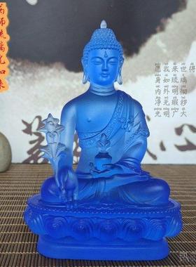 古法琉璃药师佛摆件药师琉璃光如来七佛像家居摆设供养厂价直销