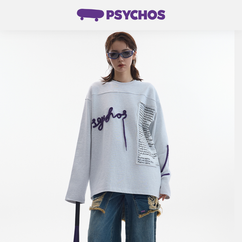 Psychos流浪朋克贴布鞋长袖T恤