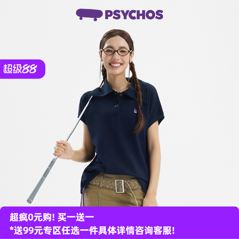 PSYCHOS小熊蝙蝠袖珠地POLO衫