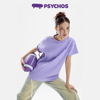 Psychos夏日板场多巴胺纯棉T恤