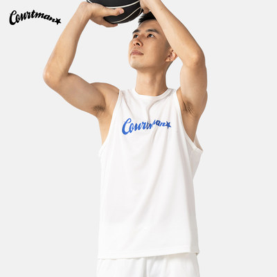 COURTMAN篮球背心男2023夏季运动速干透气美式训练服鸟眼网布无袖