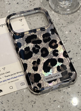 韩系ins复古个性黑色豹纹适用于iphone17promax手机保护壳苹果16保护套14防摔13全包新款小众15pro高级max手