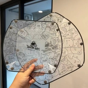 水果碗透明塑料餐盘家用可折叠食品级耐高温加厚露营野餐盒子套装