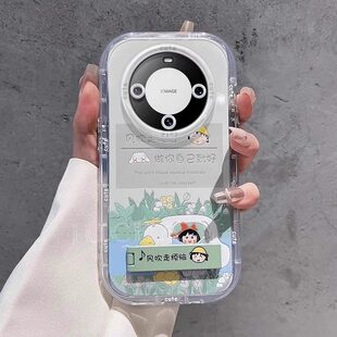 可爱小丸子适用华为mate80pro手机壳新女款彩绘pura80pro卡通高级感m50带支架mt40p硅胶全包mate60防摔保护套
