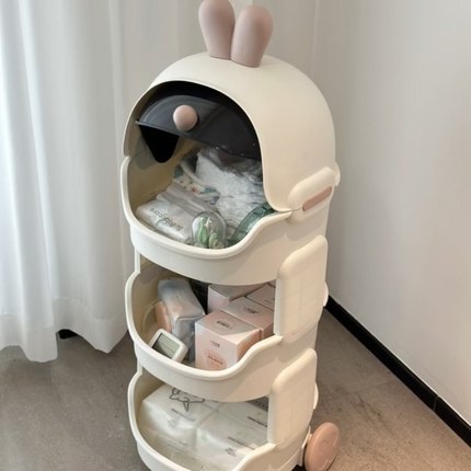 移动置物架小推车可爱零食玩具收纳架落地多层家用客厅书架储物架