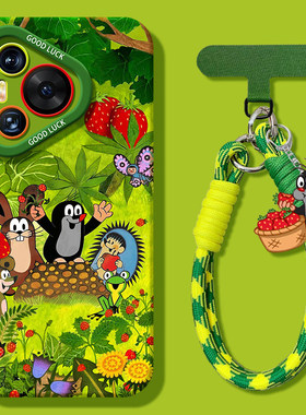 适用华为pura70pro手机壳新款pura70绿色p60女硅胶p50pro鼹鼠p40带挂链p70pro高级感ins风网红爆款p70ultra套