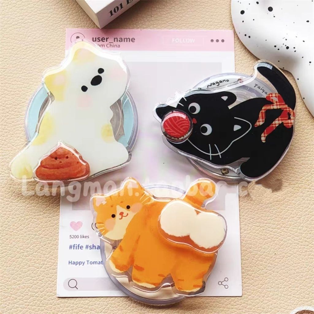 卡通可爱小猫转转手机磁
