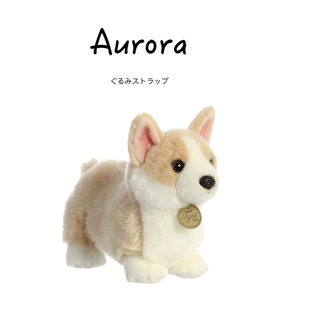 world正版 美国aurora 仿真动物米色柯基犬狗狗公仔玩偶毛绒玩具