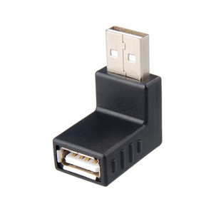 014 下弯 公对母90度 用USB2.0 旋转转接头 黑色 无线网卡