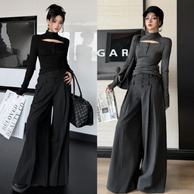 Blackgirl镂空长袖休闲裤套装