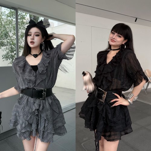 Blackgirl法式连衣裙套装女显瘦