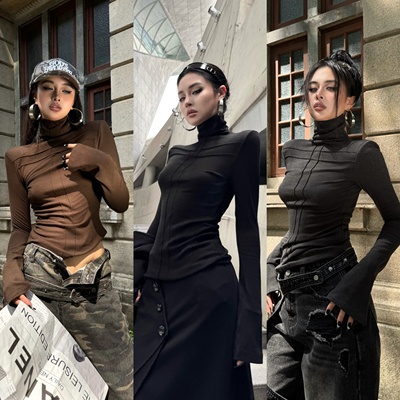 Blackgirl高领打底针织长袖显瘦