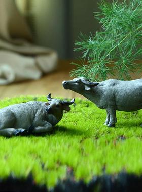 水牛摆件中国风创意微景观小马装饰品盆景假山摆饰造景桌面小动物