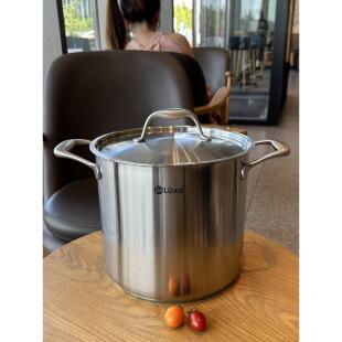 Deluxe德纳斯18/10不锈钢高深汤锅大容量炖煮锅电磁炉通用20-28cm
