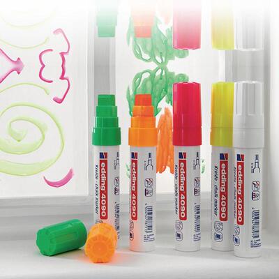 德国edding4090可擦记号笔特粗玻璃画笔涂鸦笔15MM海报可擦水性笔