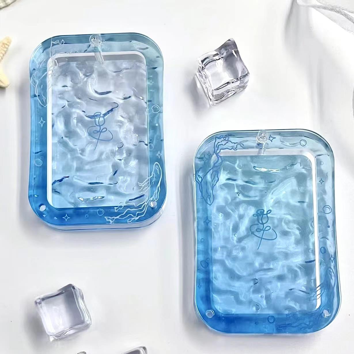 小红书同款水波纹方形吧唧砖谷美ins风高颜值方形吧唧徽章收纳盒