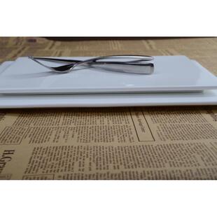 rp4t批发纯白陶瓷平盘长方形盘甜品展示托盘摆寿司盘子盘冷餐盘果