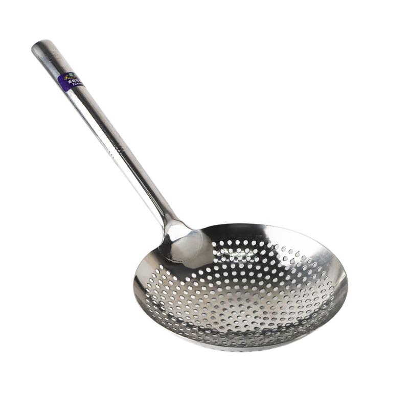 榕茂钢柄漏勺不锈钢大油鼓漏沥水面条捞饺子过滤网油捞菜勺子厨房