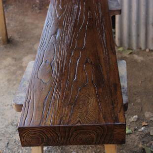 纯实木老榆木吧台板子台面大板餐桌工作飘窗写字台桌面板隔板定制