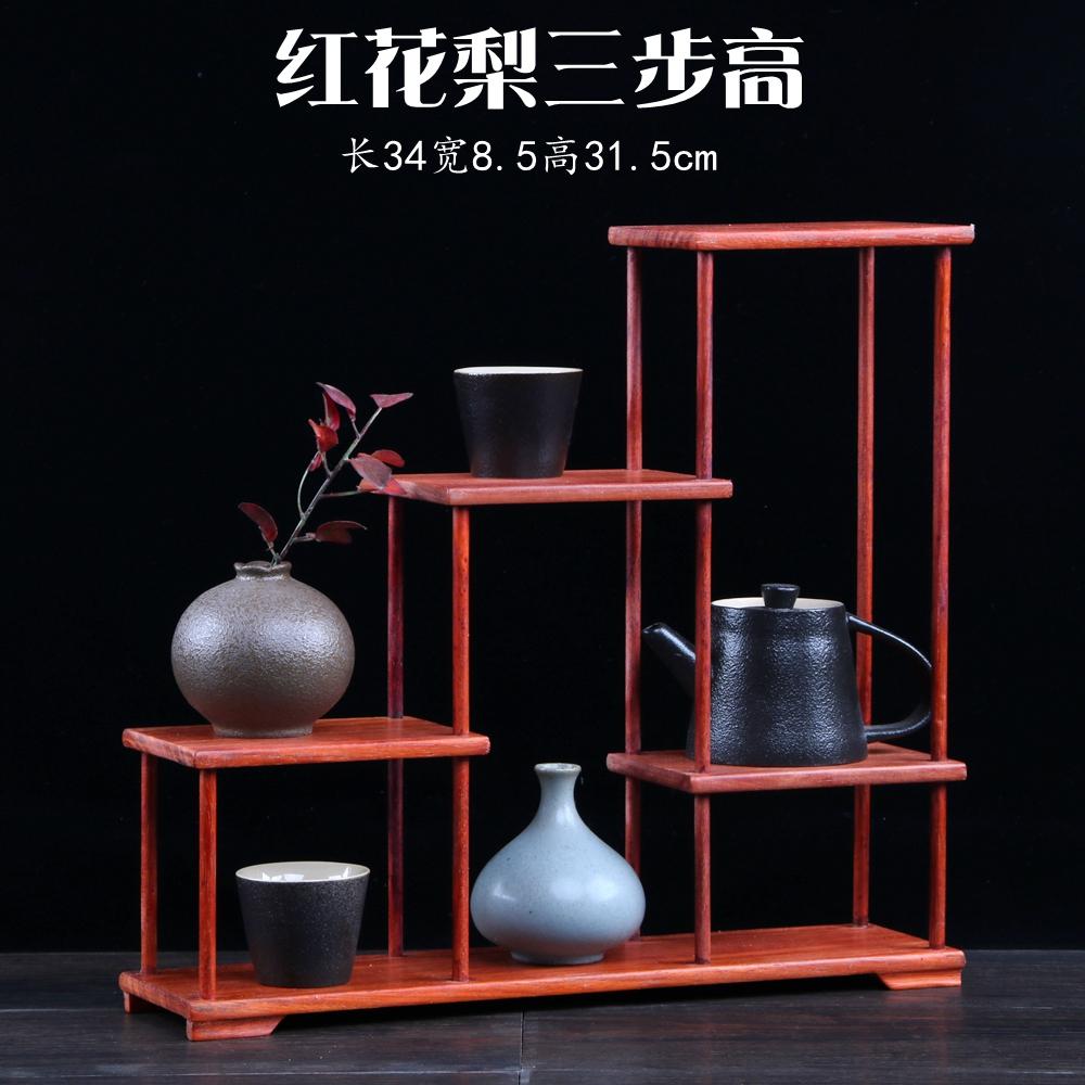小博古架榫卯结构花梨木中式茶具摆件多宝阁实木紫砂壶红木展示架