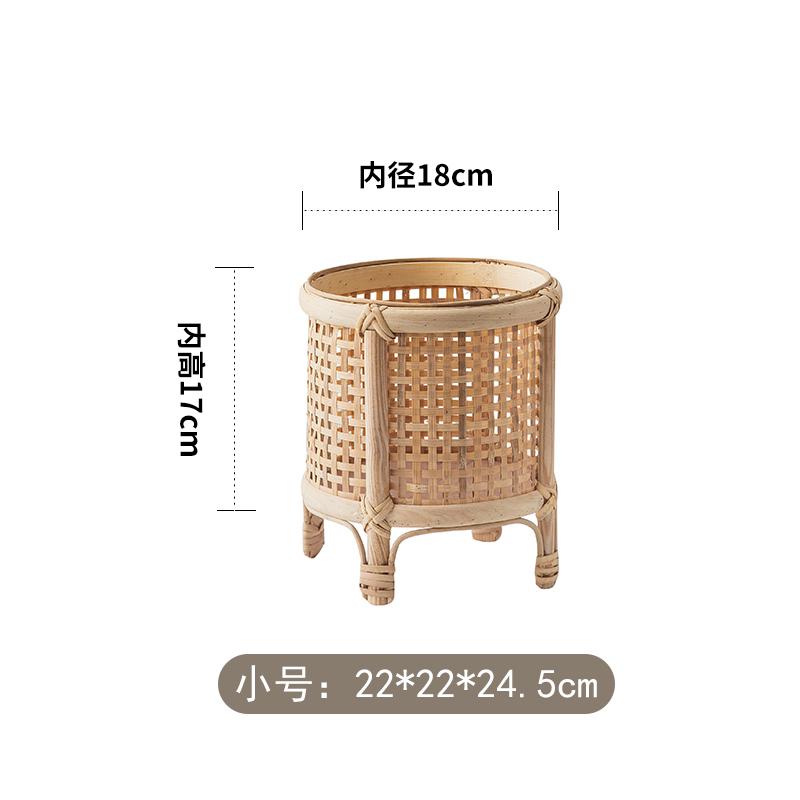 of9d藤编花篮花盆竹编阳台客厅落地式盆景植物摆放置物架花架多肉