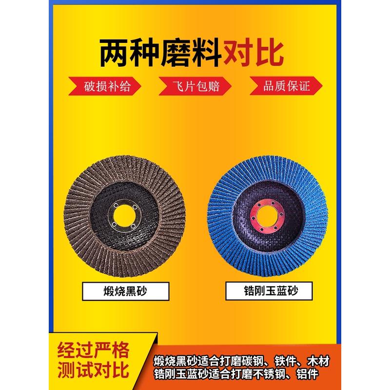 百叶轮打磨片角磨机抛光轮100百叶片加厚砂布轮去毛刺磨光片砂轮