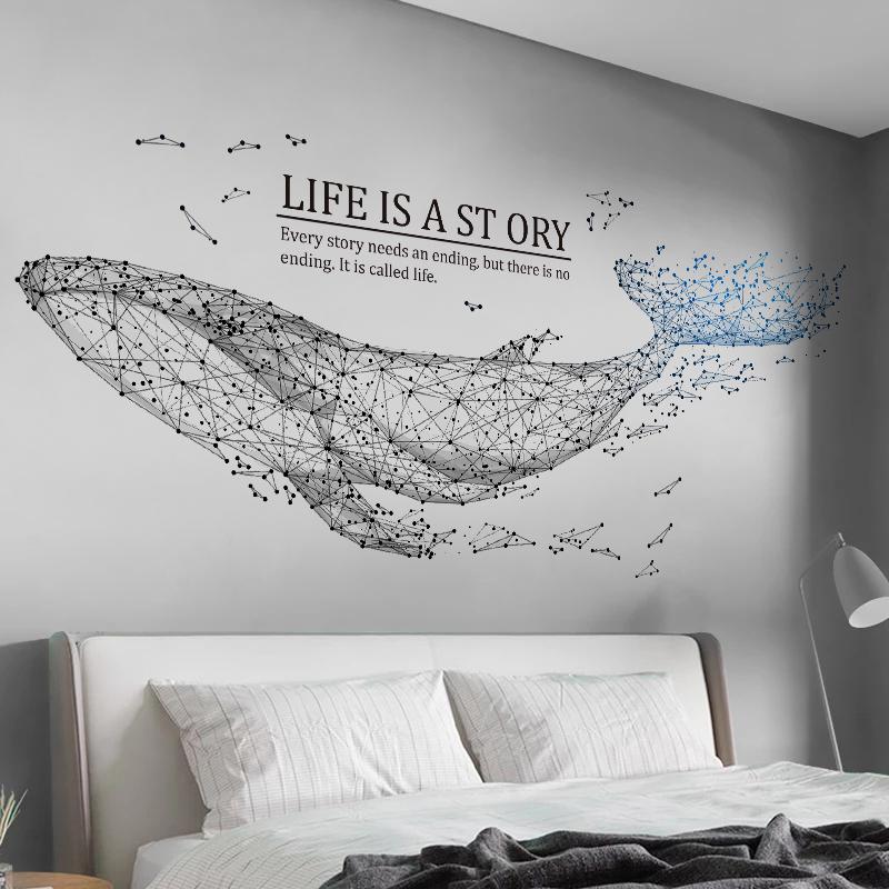 ins北欧墙贴装饰房间布置创意个性卧室客厅背景墙面贴纸自粘墙画图片