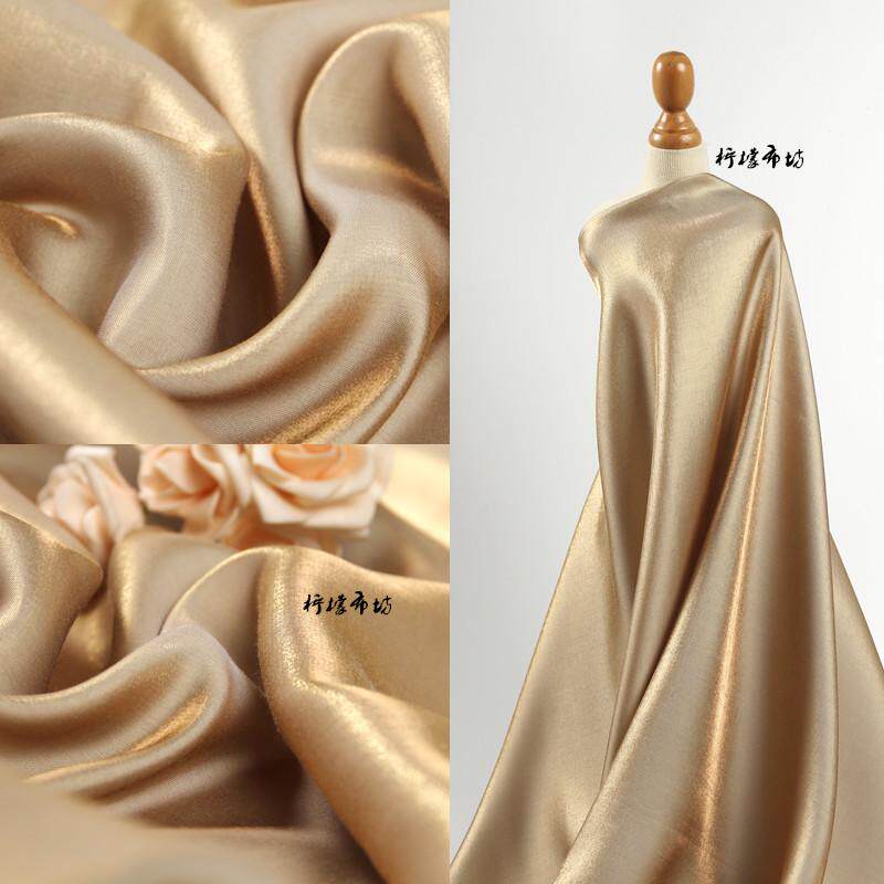 渐变金丝超柔软高垂感闪光绸缎丝绸布料丝滑礼服婚纱亮面创意面料