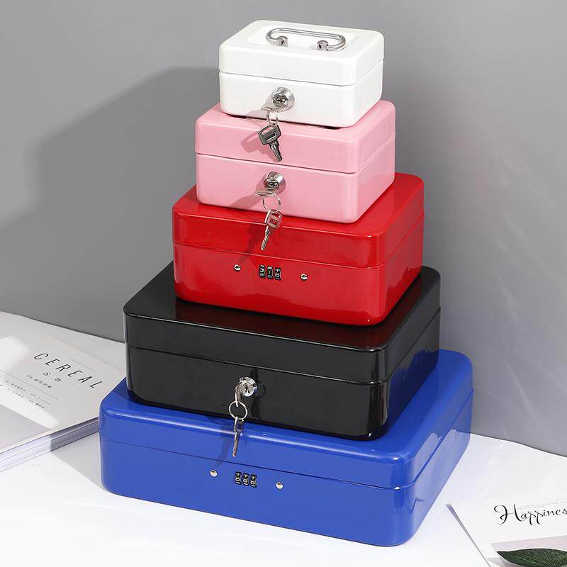 创意收纳盒手提密码箱铁盒密码盒钱箱儿童存钱罐收银零钱大号铁盒
